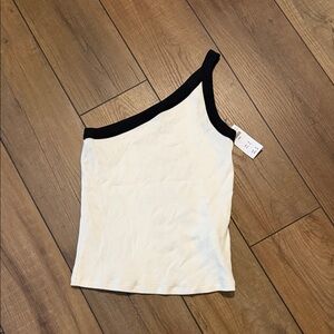 Abercrombie & Fitch Black and White One-Shoulder tank Szie L